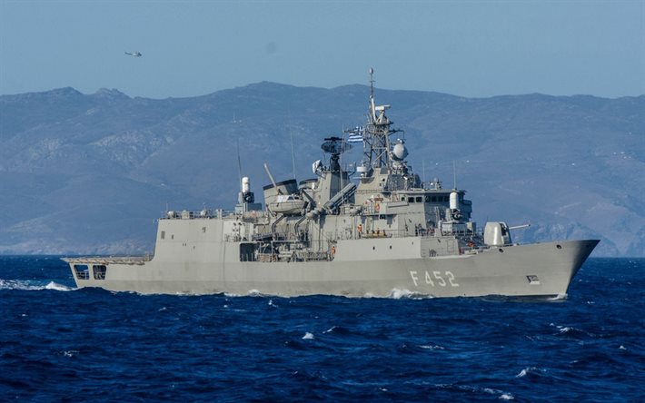 hydra, f452, griechische marine, griechische fregatte hydra, griechische kriegsschiffe, fregatte der hydra-klasse