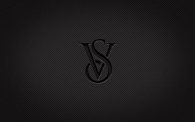 Logo carbone Victorias Secret, 4k, art grunge, fond carbone, cr&#233;atif, logo noir Victorias Secret, marques, logo Victorias Secret, Victorias Secret