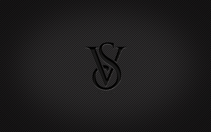 Victorias Secret carbon logo, 4k, grunge art, kolbakgrund, kreativ, Victorias Secret svart logotyp, varum&#228;rken, Victorias Secret logotyp, Victorias Secret
