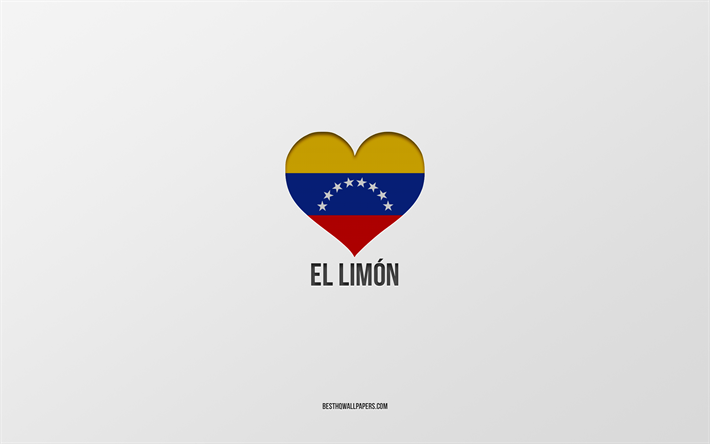 Amo El Limon, citt&#224; colombiane, Giorno di El Limon, sfondo grigio, El Limon, Colombia, cuore della bandiera colombiana, citt&#224; preferite, Love El Limon