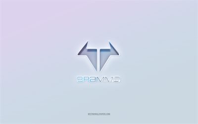 Logo Brammo, testo 3d ritagliato, sfondo bianco, logo Brammo 3d, emblema Brammo, Brammo, logo in rilievo, emblema Brammo 3d