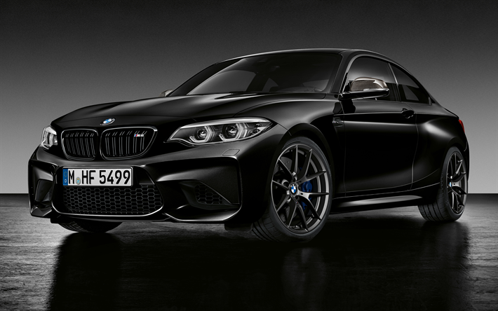 BMW M2黒影版, 4k, 2018両, チューニング, 黒M2, BMW