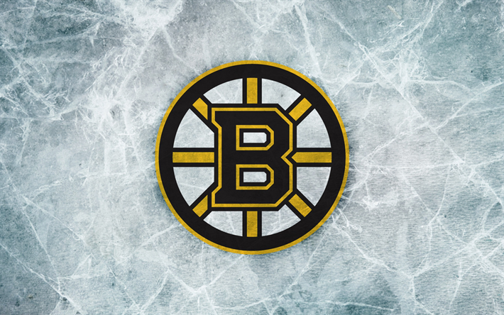 boston bruins, nhl, american hockey club, logo, emblem, eis-textur, boston, massachusetts, usa