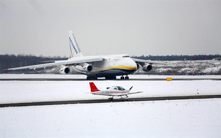 Antonov An-124 Ruslan, 4k, Ukrainalainen kuljetuskone, rahdin toimitus, rahdin kuljetus, suurten lentokoneiden, Ukraina