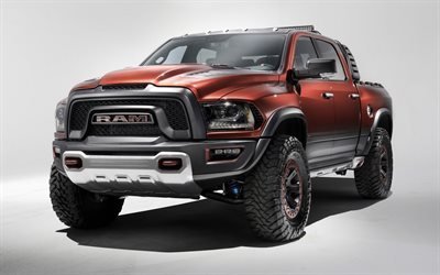 Dodge Ram 1500, 2018, exterior, red SUV, front view, tuning, American cars, Light Duty Pickup Truck, Dodge
