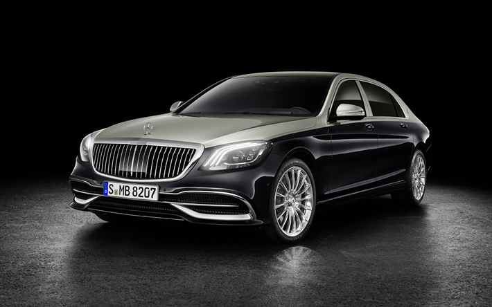 Mercedes-Maybach S-Class, 2019 cars, luxury cars, headlights, Maybach, Mercedes