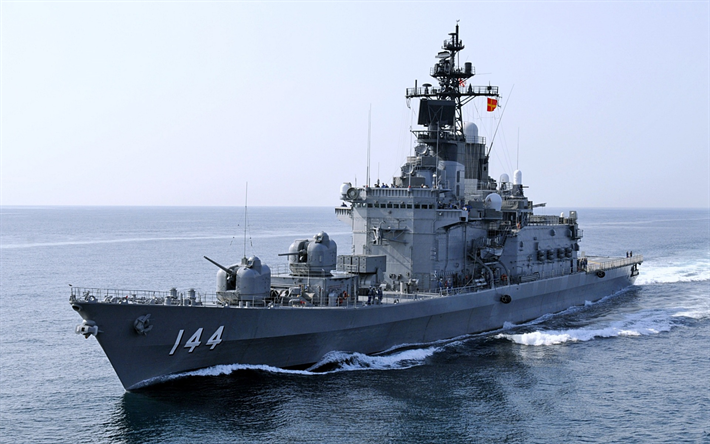 JDS Kurama, DDH-144, jagare, Japanska krigsfartyg, ocean, Japan, Japan Maritime Self-Defense Force, JMSDF, Shirane-klass jagare
