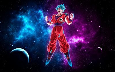 Goku, space, 4k, DBS, manga, galaxy, Dragon Ball Super
