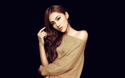 王Xiた, 4k, 中国ファッションモデル, 肖像, 驚, 美しいアジア女性
