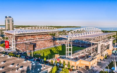 BMO Field, HDR, canadian football stadium, Toronto Argonauts Stadium, aerial view, Canada, BMO Field Stadium, Toronto