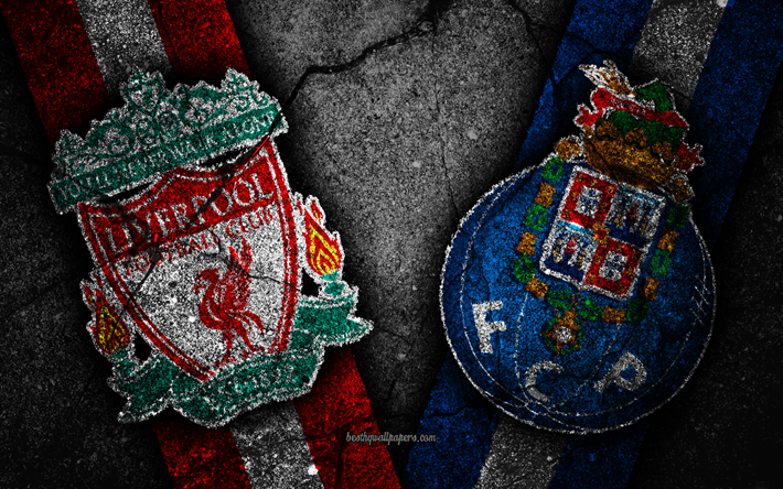Liverpool vs Porto, UEFA Champions League, quartas-de-final, criativo, O Liverpool FC, FC Porto, pedra preta, A Juve, Quartas-de-final, A UEFA