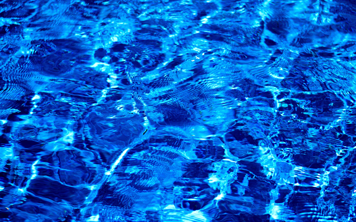 agua azul textura, 4k, ondas de agua de textura, fondo azul, las texturas del agua, el agua azul, macro, fondo de agua