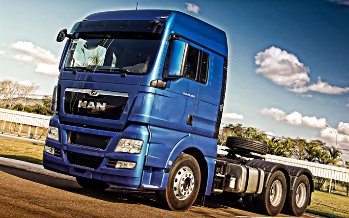 MAN TGS, 2019, camion bleu, bleu nouveau TGS, allemand de nouveaux camions, HOMME