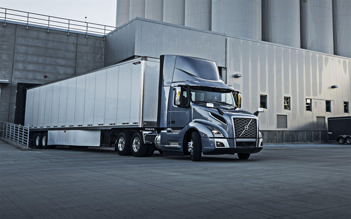 Volvo VNL, 2019, Swedish truck, new gray VNL, trucking concepts, cargo delivery, loading cargo, VNL300, Volvo