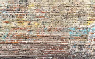 viejo muro de ladrillo, 4k, el grunge, el marr&#243;n de los ladrillos, de cerca, los ladrillos, las texturas, brickwall, ladrillos, pared de
