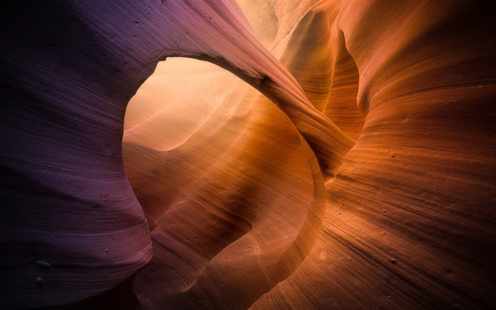 Antelope Canyon, laranja rochas vermelhas, Arizona, EUA, Dentro de Antelope Canyon