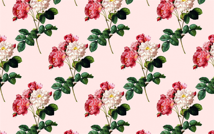 vintage textura de las rosas de color rosa de fondo con rosas, flor de la textura, de rosas, de textura retro
