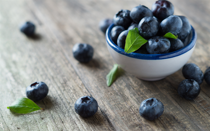 blueberries, berries, plate with blueberries, wild berries