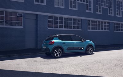 Citroen C3, 2020, side view, exterior, hatchback, new blue C3, french cars, Citroen