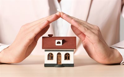 casa, protezione, assicurazione casa, prendersi cura della vostra casa, assicurazione, mani sopra la casa