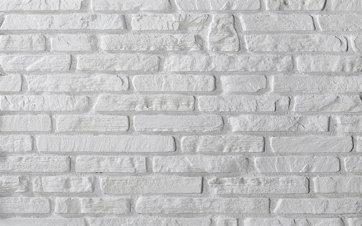 blanco brickwall, 4k, macro, blanco ladrillos, los ladrillos, las texturas, blanco ladrillos de la pared, ladrillos, pared, blanco ladrillos de fondo, de piedra blanca de fondo