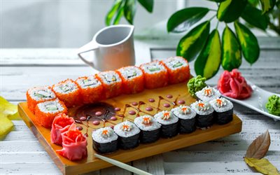 sushi, japanese food, Nori, Rolls, California roll, California maki