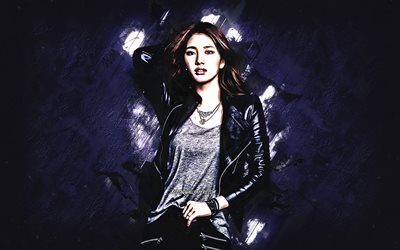 Bae Suzy, 忘れた, 韓国の歌手, Suzy, Bae Su-ji, 【クリエイティブ-アート, 紫色の背景, 肖像