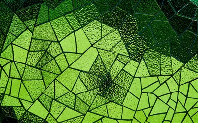 verde de mosaico de vidro, verde mosaico de textura, vidro textura, vidro verde, plano de fundo, mosaico de fundo