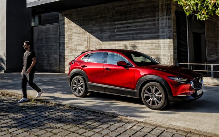 Mazda CX-30, 2020, exterior, front view, compact crossover, new red CX-30, japanese cars, Mazda