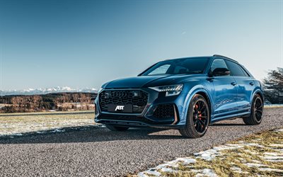 Audi RS Q8, ABT, 2020, front view, exterior, blue SUV, new blue RS Q8, tuning Q8, german cars, Audi