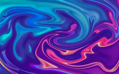 violeta l&#237;quido de fondo, 4k, l&#237;quido texturas, las ondas de texturas, ondulado fondos, violeta fondos, texturas del agua, el resumen de las ondas de fondos