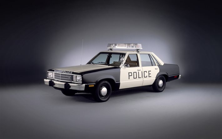 Ford LTD, auto della polizia, auto retr&#242;, auto americane, studio, Ford