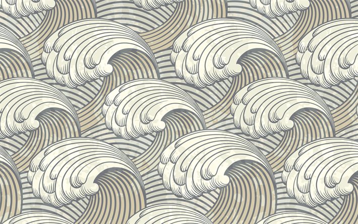4k, abstrakti aallot tausta, luova, aallot kuvioita, retro taustat, tausta aallot, abstrakti aaltoileva tausta