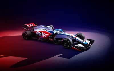 Williams FW43, 4k, sivukuva, 2020 F1-autoja, studio, Formula 1, Williams-Mercedes FW43, F1, Williams 2020, F1-autot, ROKiT Williams Racing, uusi FW43
