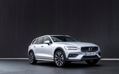 Volvo V90 Cross Country, 2020, exterior, front view, B4, new white V90 Cross Country, Swedish cars, Volvo