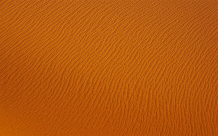 trama di sabbia arancione, trama di onde di sabbia, vista aerea del deserto, sfondo di sabbia, dune, trama di sabbia