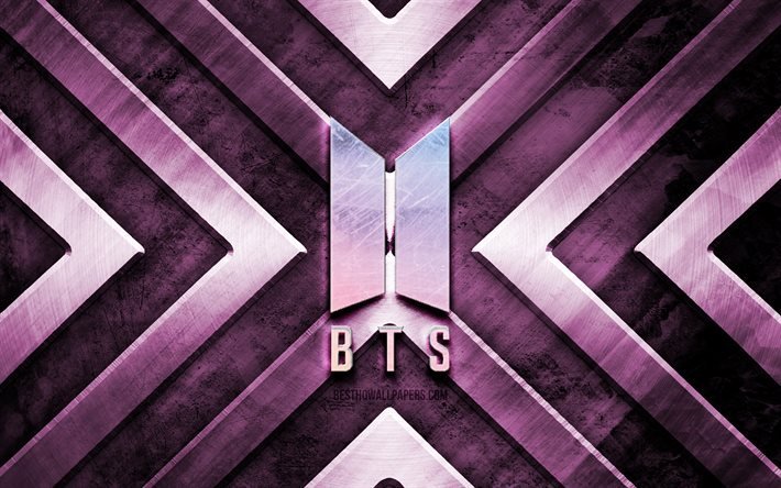 Purple BTS Logo In Black Background HD BTS Wallpapers  HD Wallpapers  ID  97976