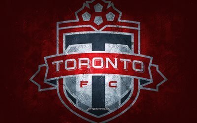 Toronto FC, Canadian soccer team, red stone background, Toronto FC logo, grunge art, Canada, MLS, soccer, USA, Toronto FC emblem