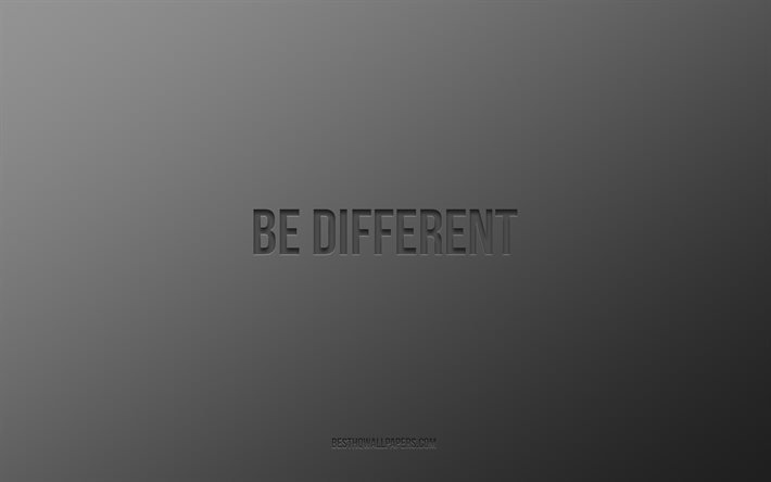 Be different, black background, motivation, minimalism, Be different concepts, white paper texture