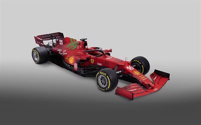 Ferrari SF21, 2021, F1 car, 4k, Scuderia Ferrari, front view, Formula 1, F1 2021 race cars, new SF21, Ferrari
