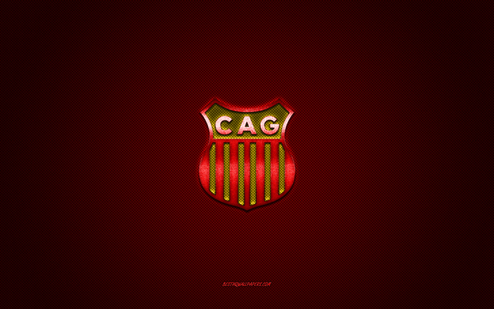 atletico grau, perun jalkapalloseura, keltainen logo, punainen hiilikuitu tausta, liga 1, jalkapallo, peruvian primera division, piura, peru, atletico grau logo