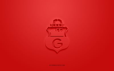 Club Deportivo Guabira, creative 3D logo, red background, Bolivia Primera Division, 3d emblem, Bolivian football Club, Bolivia, 3d art, football, Club Deportivo Guabira3d logo