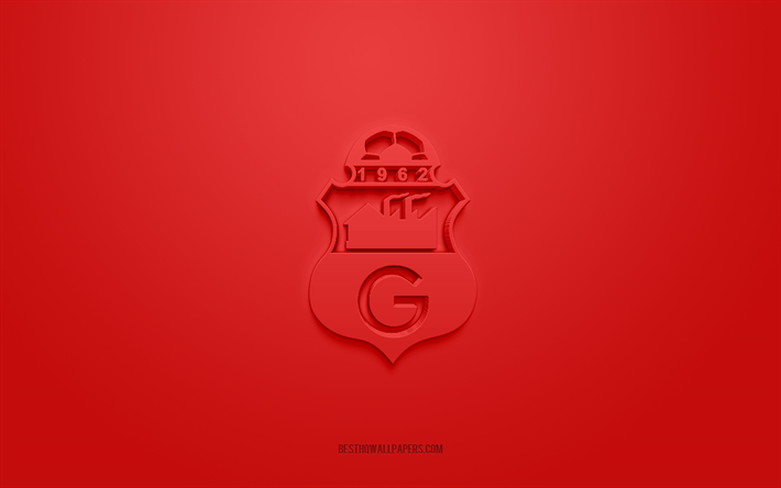 Club Deportivo Guabira, creative 3D logo, red background, Bolivia Primera Division, 3d emblem, Bolivian football Club, Bolivia, 3d art, football, Club Deportivo Guabira3d logo