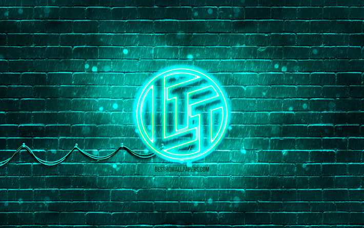 linus tech tips logo turchese, 4k, muro di mattoni turchese, logo linus tech tips, canali youtube, logo neon linus tech tips, linus tech tips