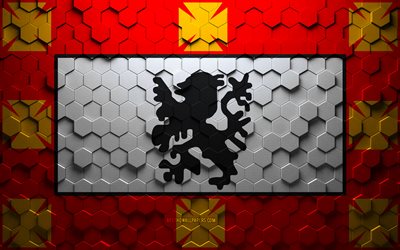 Flag of Sao Vicente, honeycomb art, Sao Vicente hexagons flag, Sao Vicente 3d hexagons art, Sao Vicente flag