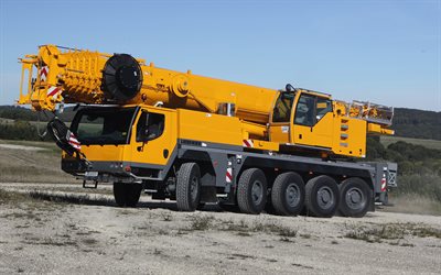 Liebherr LTM 1100-5-2, 4k, mobile cranes, 2015 cranes, construction machinery, special equipment, construction equipment, Liebherr
