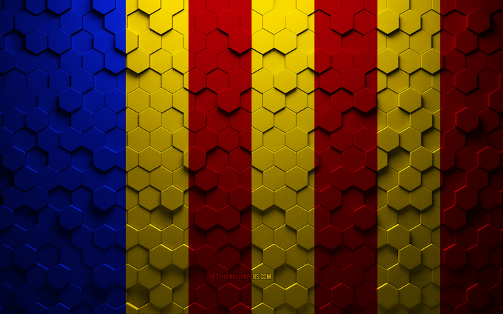 Flag of Salerno, honeycomb art, Salerno hexagons flag, Salerno 3d hexagons art, Salerno flag