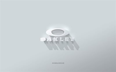 oakley logotipo, fundo branco, oakley logotipo 3d, arte 3d, oakley, 3d oakley emblema