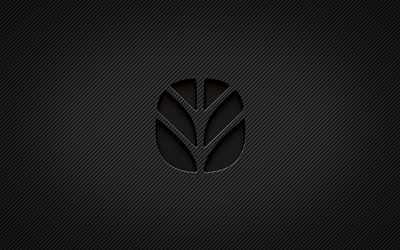 logo carbone new holland, 4k, art grunge, fond carbone, cr&#233;atif, logo noir new holland, marques, logo new holland, new holland