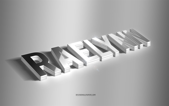 raelynn, arte 3d plateado, fondo gris, fondos de pantalla con nombres, nombre de raelynn, tarjeta de felicitaci&#243;n de raelynn, arte 3d, imagen con el nombre de raelynn